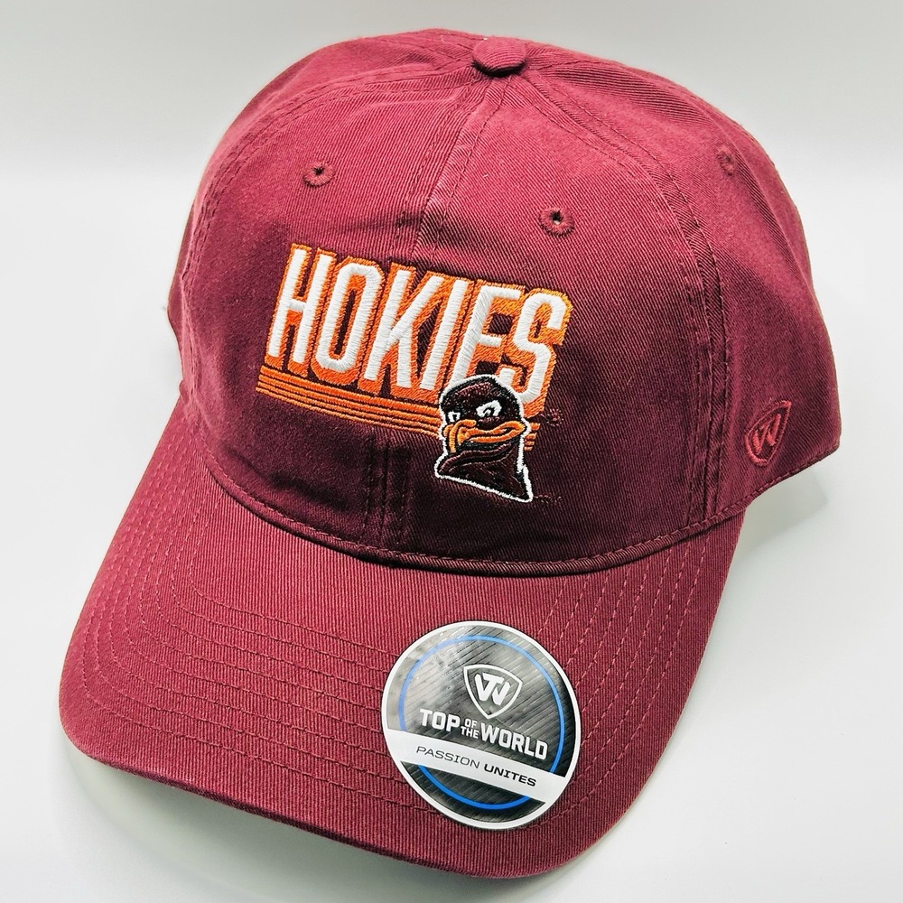 Virginia Tech Hokies Top of the World Slice Hat Cap Adjustable Strap NCAA